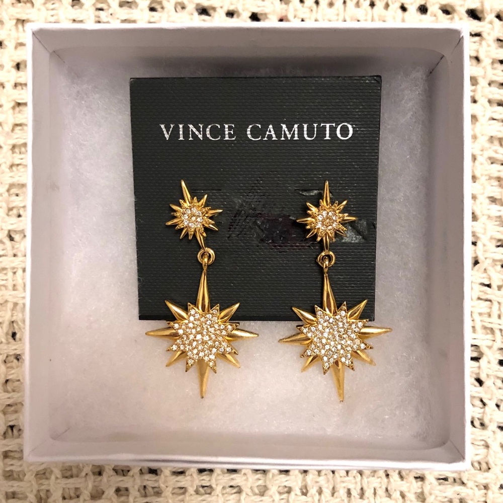 Vince Camuto Gold Star Burst Earrings